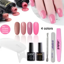 YAYOGE набор гель-лаков для ногтей 10в1 4 цвета розовая серия Маникюр для дизайна ногтей сделай сам не раздражающий запах темные ногти УФ гель лак