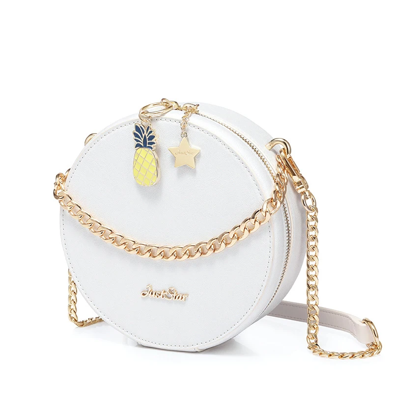 

Cute round crossbody bag wild ladies shoulder bag female fashion luxury handbags women bags designer white high quality