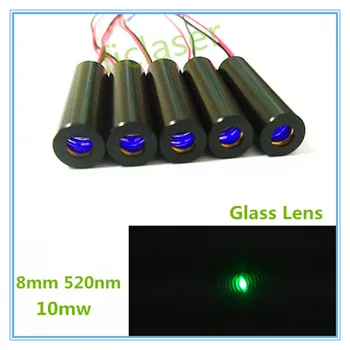 

8mm Low operating temperature 10mW 520nm Green Dot Laser Diode Module Industrial Grade APC Driver TYLASERS