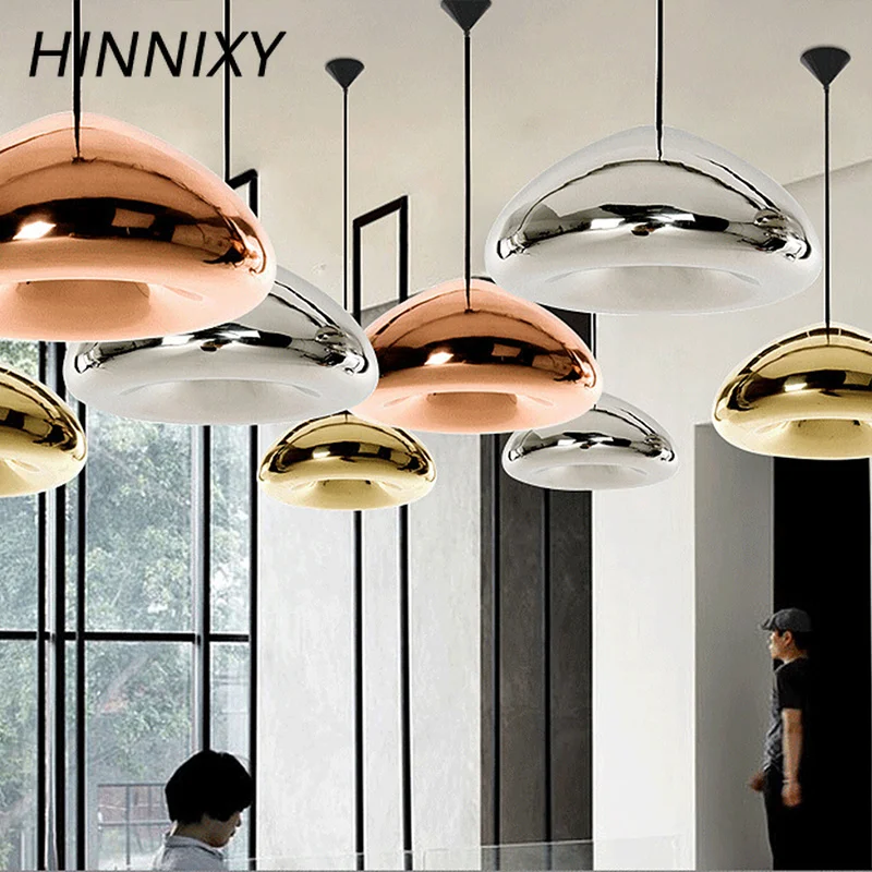 Hinnixy стеклянная Подвесная лампа Золотой хром красная бронза E27 G4 подвесные