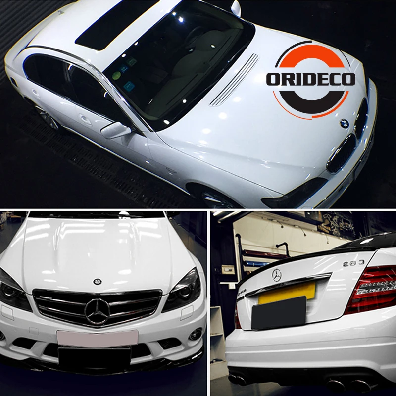 white highly glossy vinyl car wrapping 2