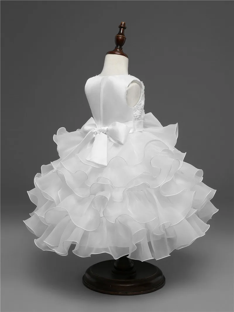 Высококачественное Пышное элегантное платье для крещения для новорожденных девочек платье-пачка для девочек на 1 день рождения с цветами, платье для маленьких церемоний