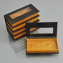 100pcs false eyelash packaging box lash boxes customized your logo fake 3D mink lashes strip faux cils black magnetic case empty