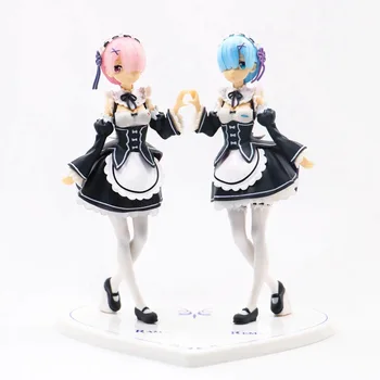 

18cm Anime Re Life In A Different World From Zero Remu Ramu Love Ver PVC Action Figure Collectible Model doll toy