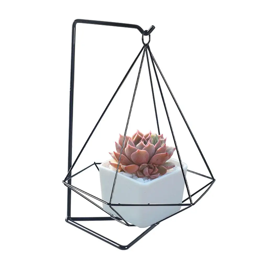 

Flower Holder Hexagonal Geometric Metal Iron Stand Support Rack For Hanging Air Plant Pineapple Suspension Plant Pot Decoration