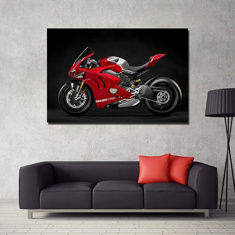 Ducati Panigale V4 R гонки мотоцикл HD обои картина Печать на холсте DIY картины в рамке настенный Арт плакат для домашнего декора - Цвет: 1