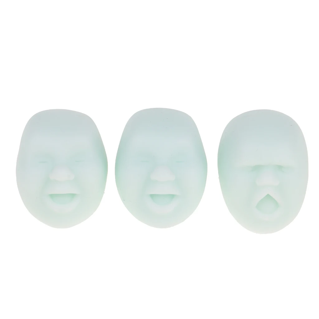 3pcs Soft Rubber Squeeze Human Face Ball Stress Relief Vent Toy Tricky Props Finger Rehabilitation Training Toy Gift Novelty