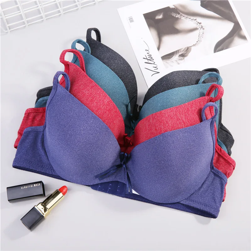 Women Double Push Up Bras Women Sexy Double Push Up Bras One-piece Seamless Bra Women Super Push Up Bra Minimizer Underwire see through bra