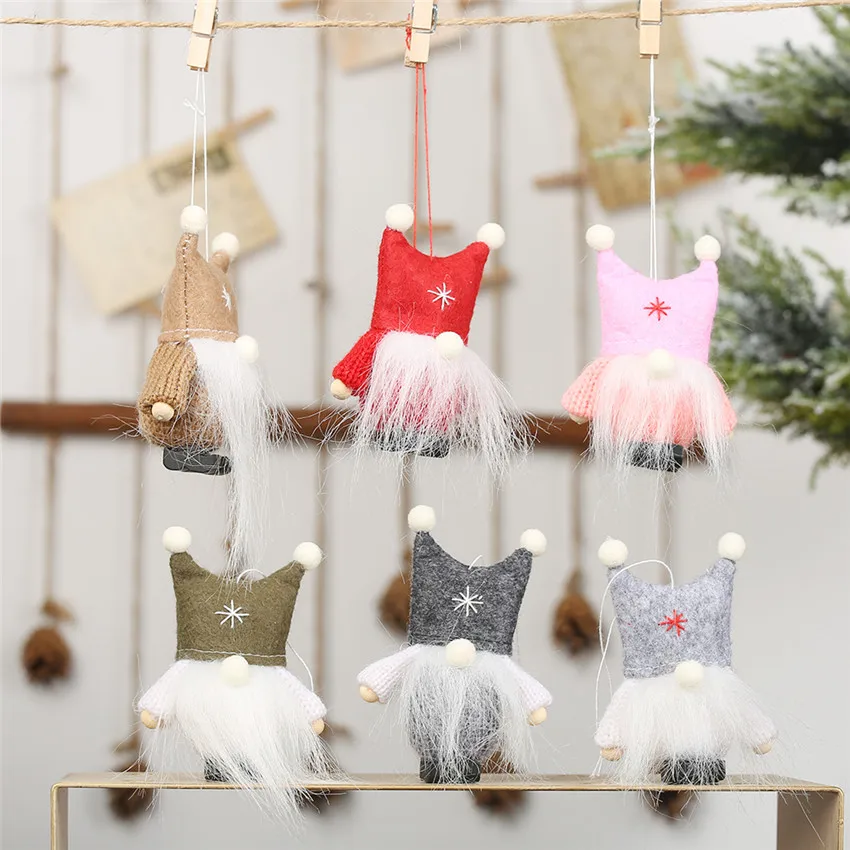 

Christmas Pendant Swedish Santa Claus Tomte Gnome Plush Doll Handmade Collectible Dolls Christmas Decorations For Home