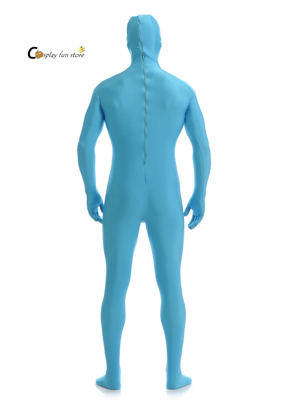 Для взрослых полный средства ухода за кожей спандекс лайкра Zentai костюм Небесно голубой плотные костюмы однотонная одежда Halloween вечерние Y