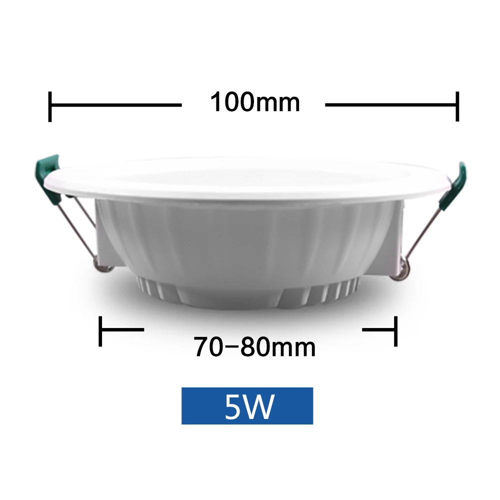 Светодиодный светильник DC/AC 12 в 24 в 36 в 48 в светодиодный панельный светильник светодиодный потолочный светильник 5 Вт 9 Вт 12 Вт 15 Вт 18 Вт встраиваемый круглый светильник светодиодный светильник ing - Испускаемый цвет: LED Downlight 5W