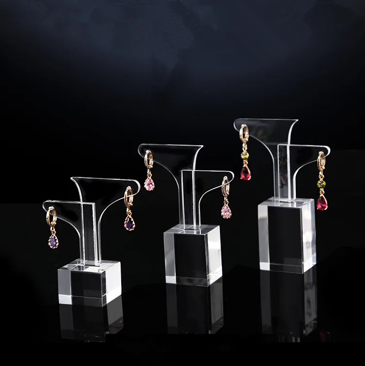 New Fashion 3pcs Clear Acrylic Earrings Display Holder Acrylic Jewelry Display Holder Earrings