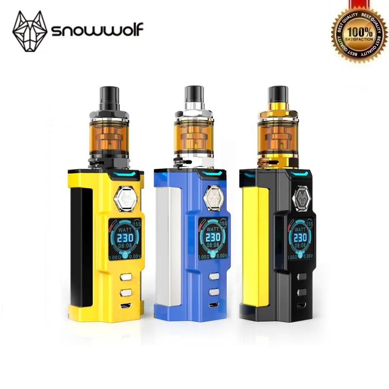

Electronic Cigarette Kit Sigelei Snowwolf Vfeng Kit 230W Box Mod with Wolf Sub Ohm 3ml Vape Tank By Dual 18650 Battery Vaporizer