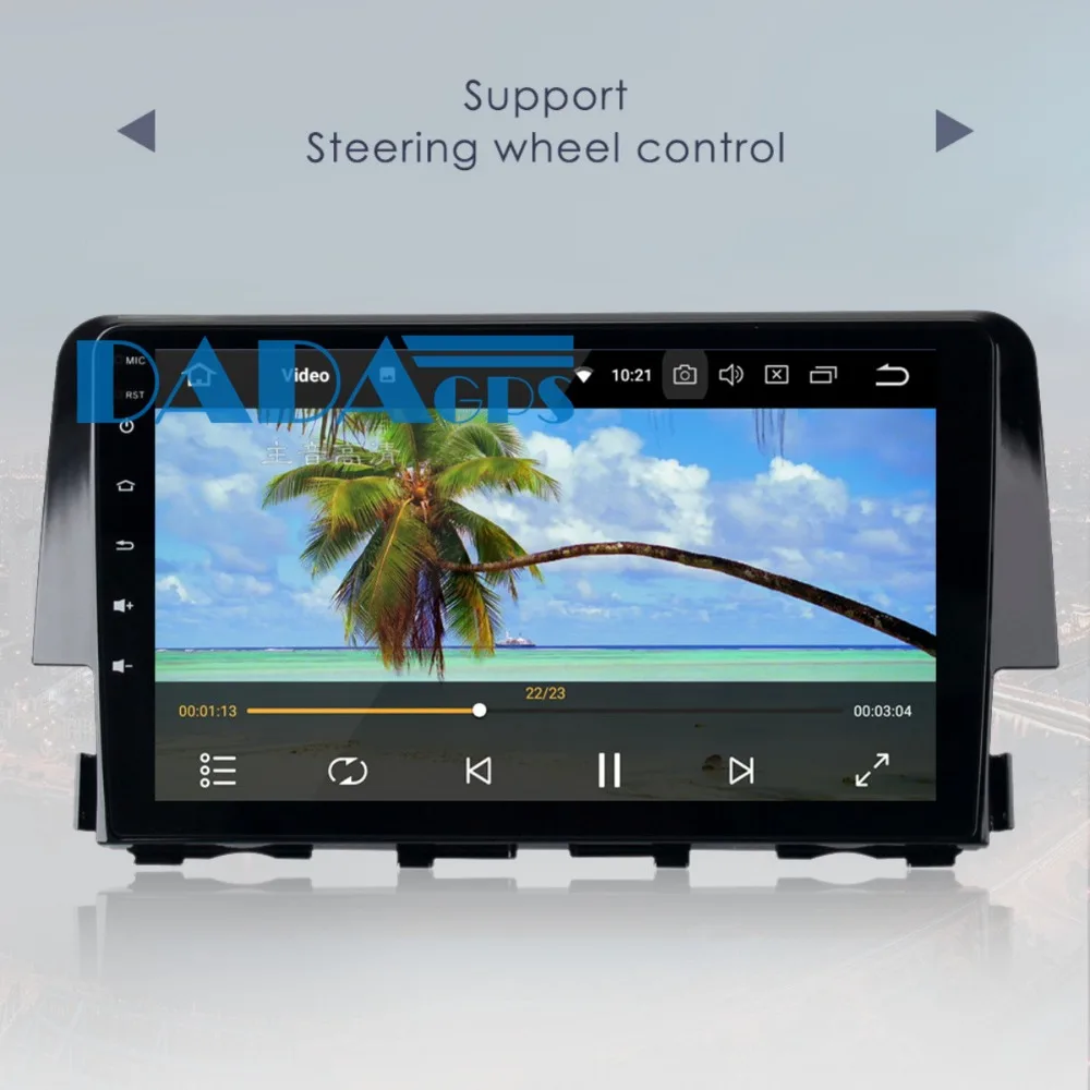 Excellent Big Screen Android 6.0 Car Radio GPS Navigation For Honda Civic 2016 2017 2018 no Car DVD Player Multimedia Sat Nav Audio Stereo 3