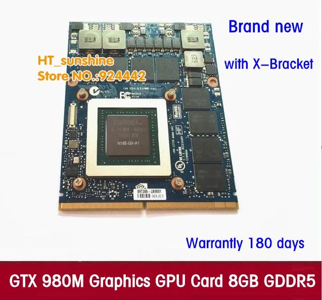 New Original GTX 980M Graphics Card GTX980M with X-Bracket N16E-GX-A1 8GB GDDR5 MXM For Dell Alienware MSI HP via free DHL/EMS New Original GTX 980M Graphics Card GTX980M with X-Bracket N16E-GX-A1 8GB GDDR5 MXM For Dell Alienware MSI HP via free DHL/EMS