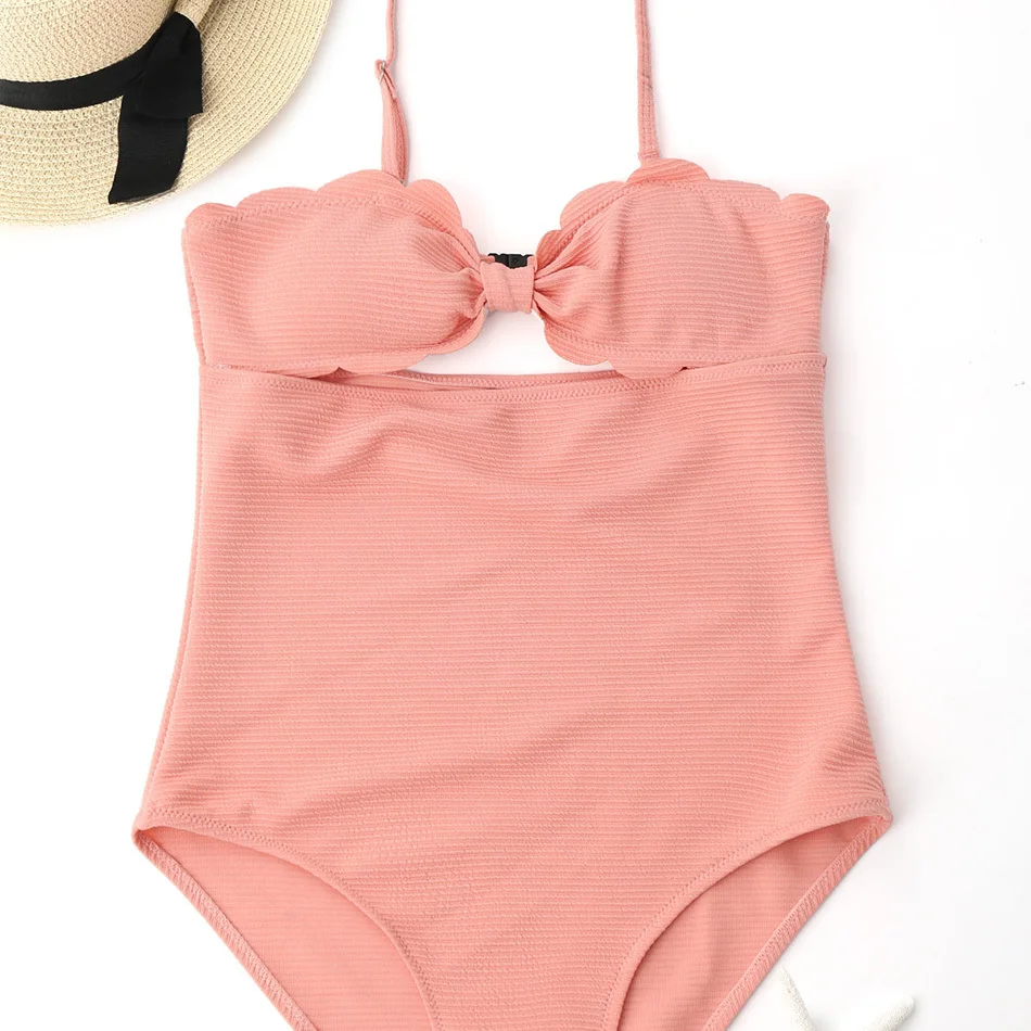 

NIDALEE 2018 Hot Bandeau Solid Nets One-Piece Suits Swimsuit Padded Swimwear Summer Sexy Bathing Suit Black&pink Little Mermaid