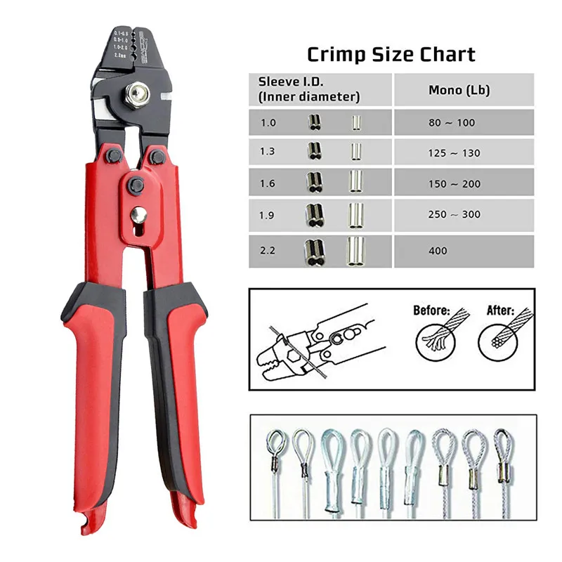 

Fishing Crimping Pliers for Fishing Line Barrel Sleeves Fishing Cutter Scissors for Grip Hooks Split Rings Fishing Tackle