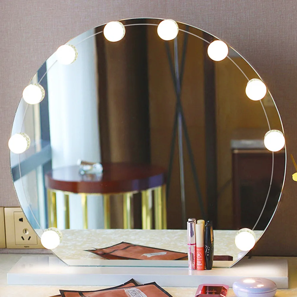 

LED Bulbs Mirror Light Vanity Mirror Lights LED Lamp Kit Lens Headlight LED Bulbs Makeup Kit for Dressing Table NO Mirror
