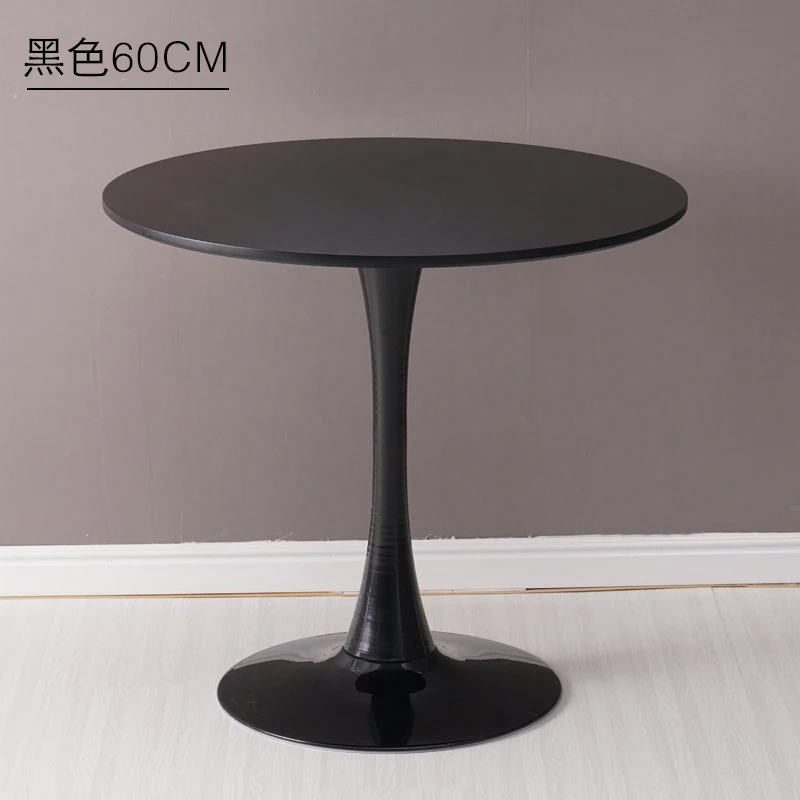 Blackdiameter60cm Современный минималистичный обеденный стол, небольшой круглый стол, офисный стол для переговоров, круглый для столика в кафе - Цвет: Blackdiameter60cm