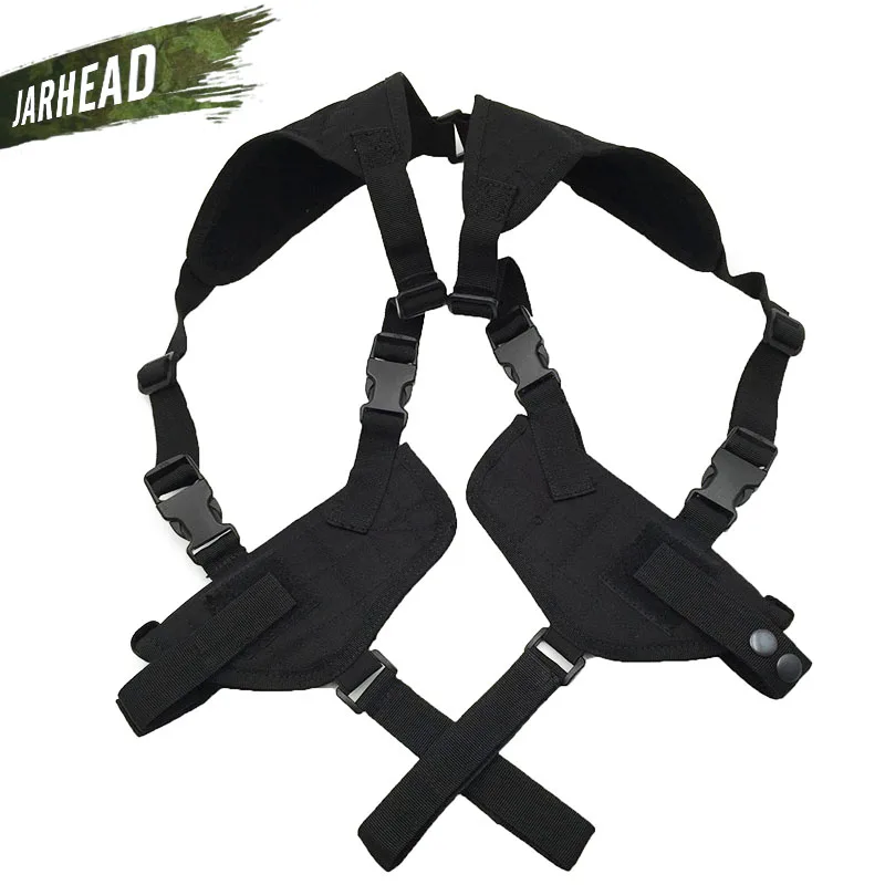 Günstig EDC Links Rechts Hand Taktische Nylon Holster Pistole Unter Arm Schulter Doppel Pistole Pistole Holster Pouch Achselhöhle Versteckte