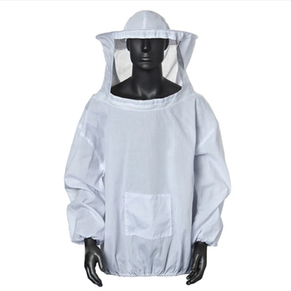 Пчеловодство куртка Смок Защитный протектор Пчеловодство шляпа рукав дышащее оборудование TB - Цвет: Белый