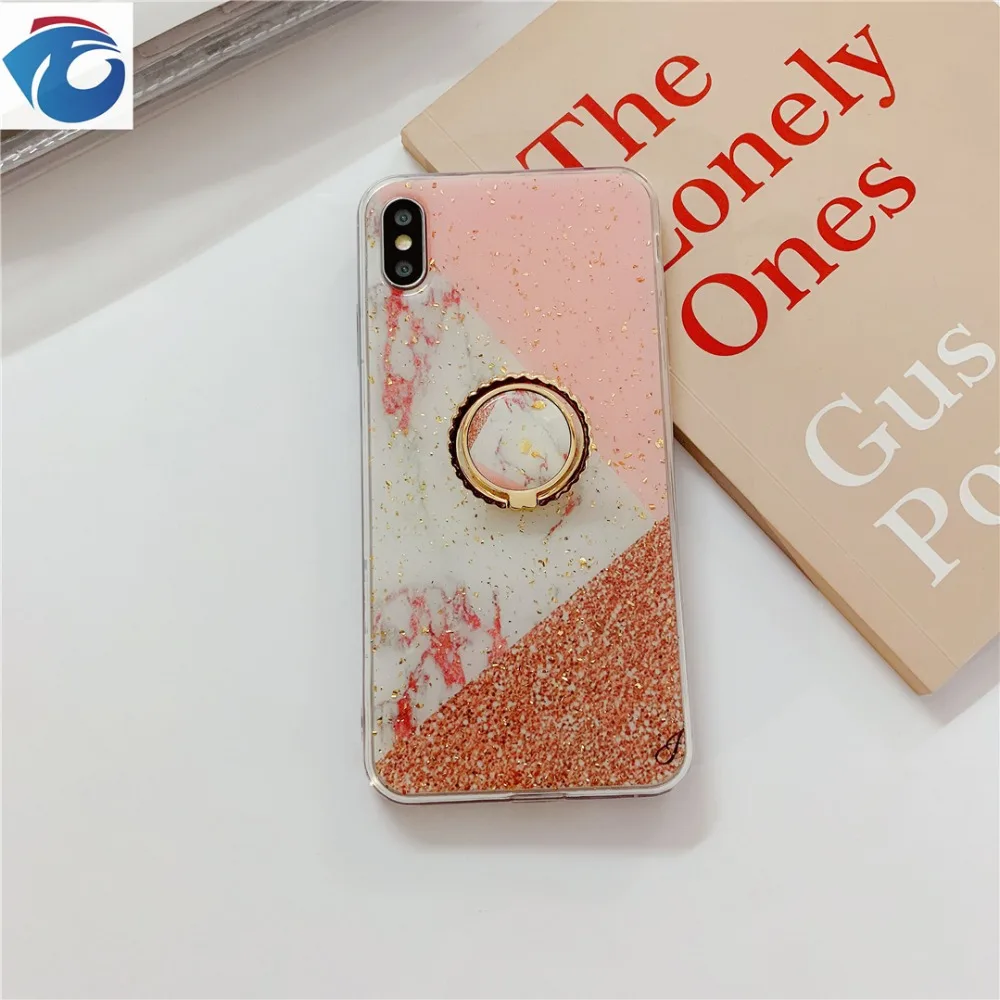 HUANQING Luxury gold foil tinted marble cell phone case For iPhone 6 6S 7 7Plus 8 8Plus XR XS Max Stent Protection Shell04