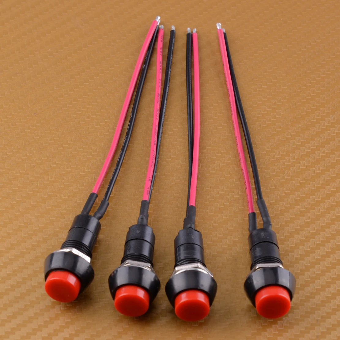 DWCX 2Pcs DC 12V 2 Wires Momentary Action Press Push Button Switch for