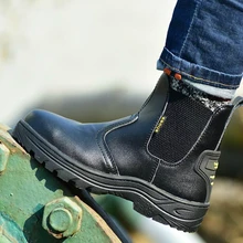 Британская мода, Мужская Рабочая обувь размера плюс со стальным носком, защитная обувь на платформе, кроссовки из мягкой кожи, защитные ботильоны, zapatos