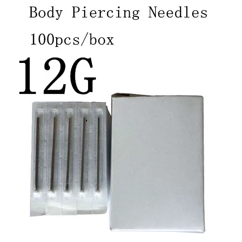 

100PC 12G Piercing Needles 12G Sterile Disposable Body Piercing Needles 12G For Ear Nose Navel Nipple Free Shipping