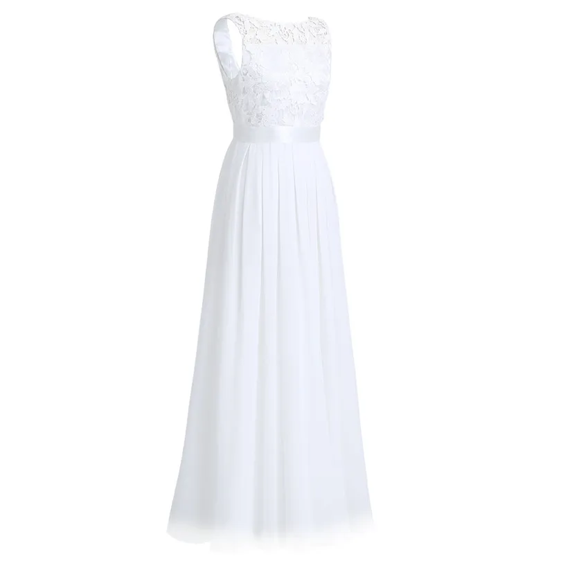 Элегантное женское шифоновое платье макси без рукавов с вышивкой длинное платье для свадебной вечеринки вечернее женское платье