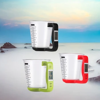 

Hot Digital kitchen Electronic Measuring Cup Scale Household Jug Scales with LCD Display Temp Measurement 16x12.5x13.5cm