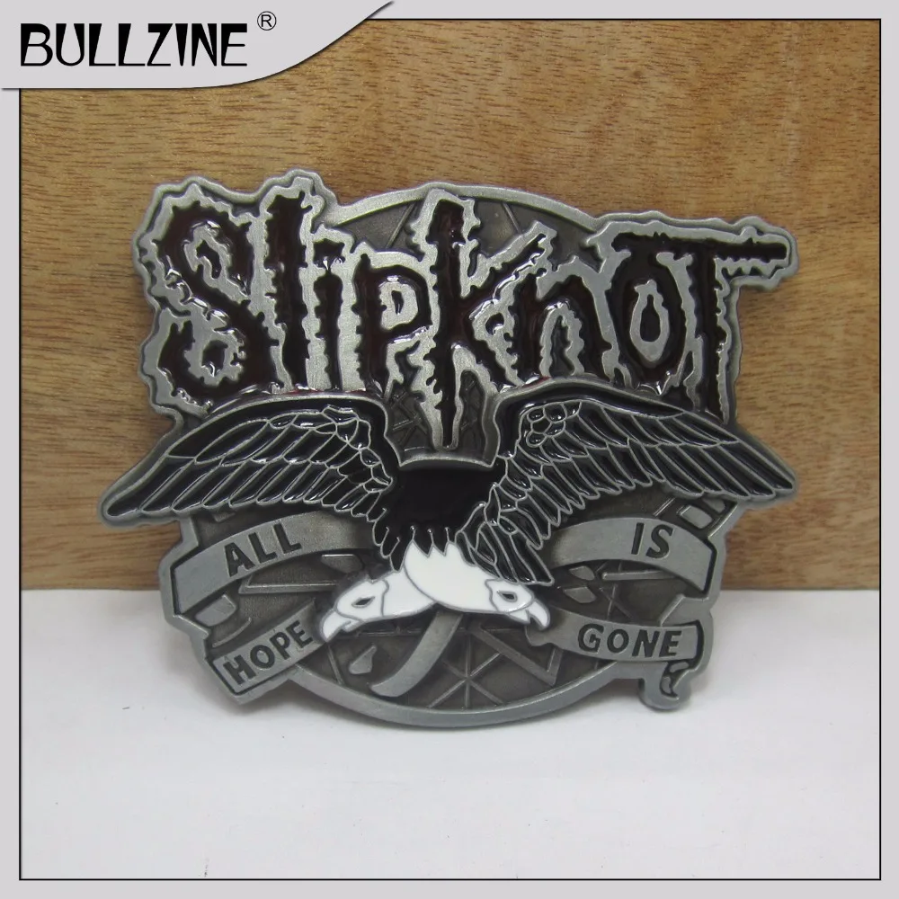 

The Bullzine Slipknot belt buckle with pewter finish FP-03074 suitable for 4cm width snap on belt