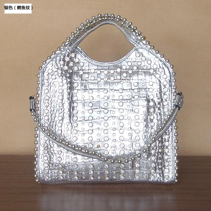 patente moda strass bolsa ombro feminino grande