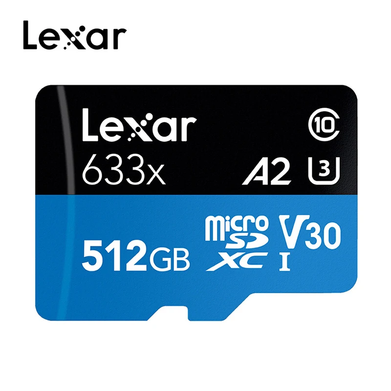 Lexar картой Micro sd объемом 16 Гб оперативной памяти, 32 Гб встроенной памяти, 64 ГБ 95 МБ/с. 633x высокая скорость 128 ГБ 256 ГБ 512 Гб карта памяти Uhs-1 для смартфона, для камеры Gopro