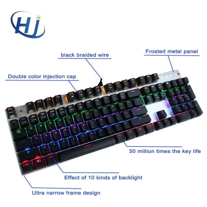 Zero Gaming Mechanical Keyboard Anti ghosting 87/104 LED Backlit Red