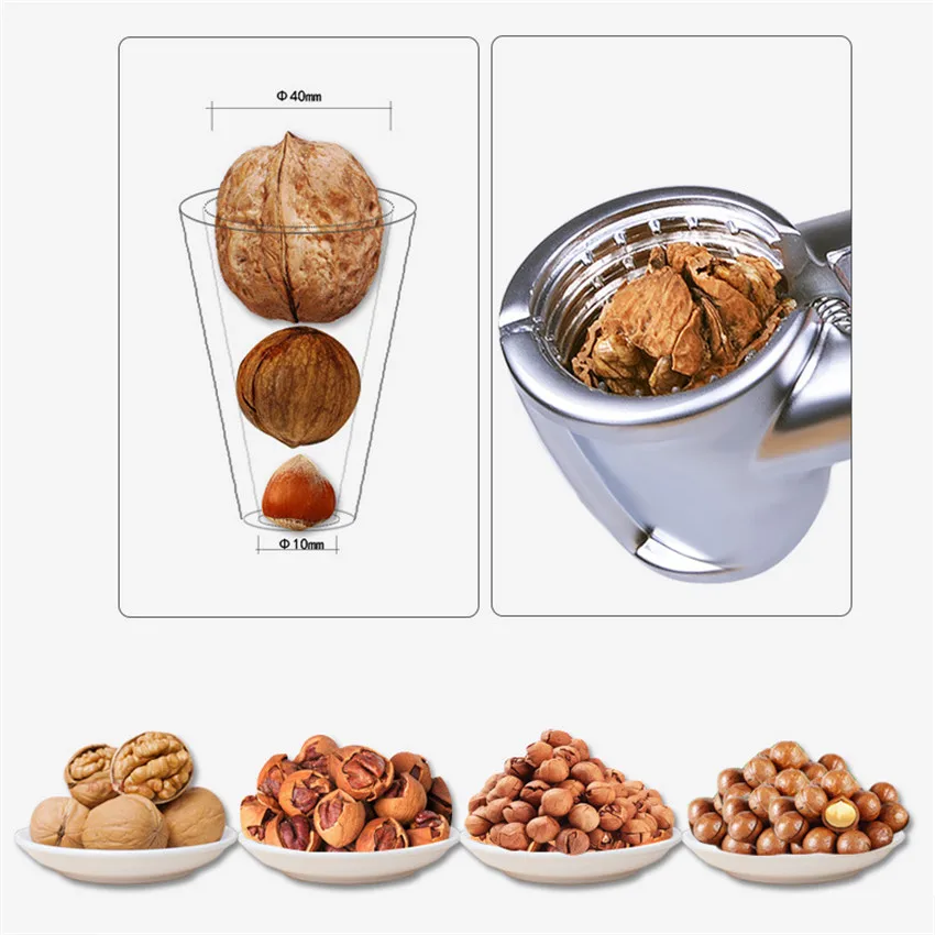 

Zinc Alloy Nutcracker Sheller Crack Almond Walnut Pecan Hazelnut Filbert Nut Seafood Cracker Nut Sheller Clip Tool