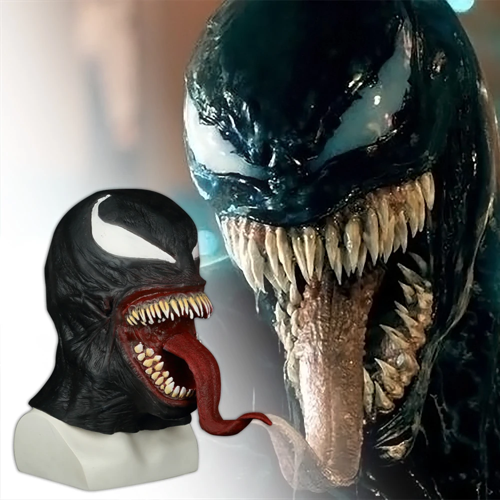 

Spider-Man The Venom Mask Cosplay Spider Man Edward Brock Dark Superhero Venom Latex Masks Helmet Halloween Party Props