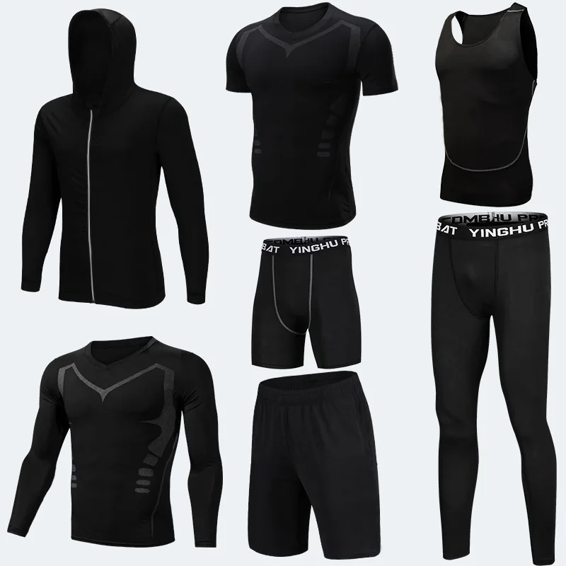 Спортивные колготки, спортивные мужские, спортивная одежда, костюмы, тренировочные костюмы, спортивные костюмы для бега, спортивная одежда, спортивный костюм, набор для мужчин - Цвет: Kehuan7B