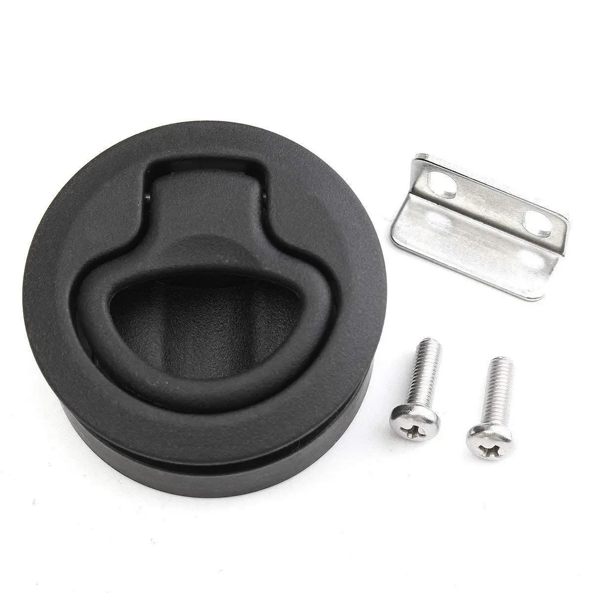 

BIFI-4Pcs Round Black Flush Pull Slam Latch for RV Boat Marine Deck Hatch Door Replacement