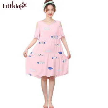

Girl's nightgowns short sleeve summer night dress cotton blend sleepwear nightdress women night gown ladies nightshirt wear