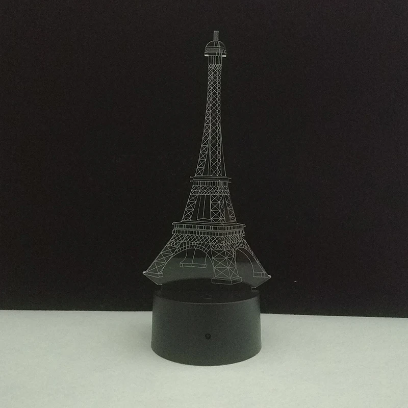 Ночсветильник с Эйфелевой башней 3D Светодиодная лампа новогодние праздничные
