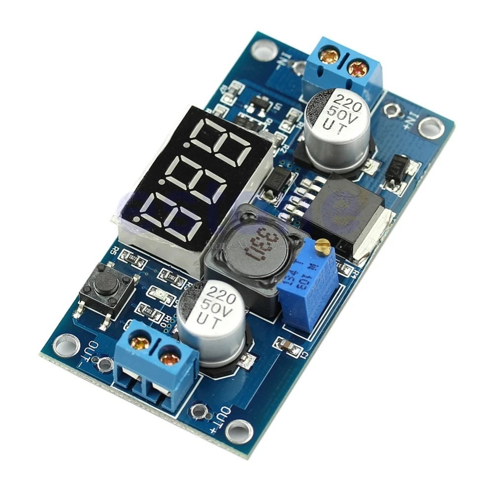 DC 4V 40V To 1V 37V LM2596 Adjustable Step Down Power Converter LED Voltmeter Electronic Module