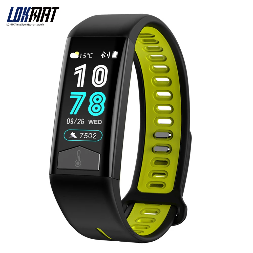 

LOKMAT Bluetooth Smart bracelet Health Monitor Heart rate Sleep condition Body Temperature Pedometer IP67Waterproof For women
