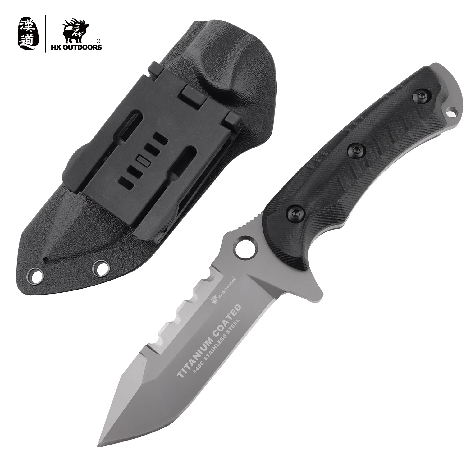 Baratos HX Aire Libre cascabel alta 440C Acero inoxidable Camping caza ejército cuchillo de la supervivencia herramientas al aire libre 59HRC cuchillos tácticos