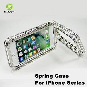 

R-JUST Spring Metal Case for iPhone 7 8 Outdoor Camping Protector Phone Case Shockproof Shell Cover for iPhone 7 8 Plus