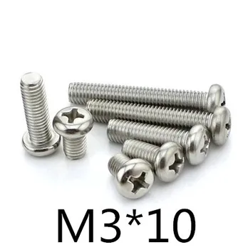 

1000pcs/lot DIN7985 stainless steel 304 M3*10 Phillips pan head (Cross recessed pan head) machine Screw