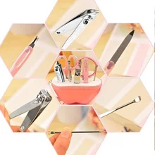 9 шт./компл. Портативный из нержавеющей стали ногтем Уход за ногтями детей Инструменты Ногтем Резак Clipper Файл scissor Пинцет маникюрный набор