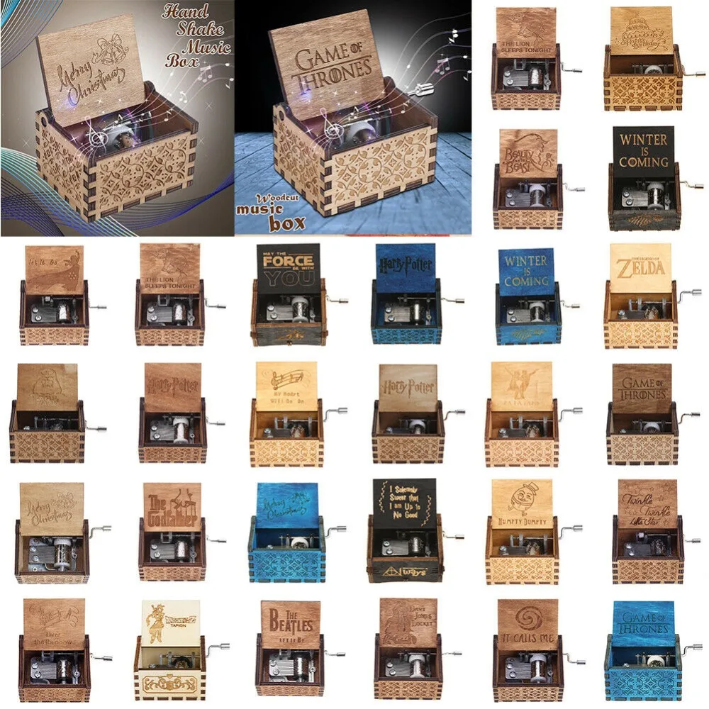 2019 Black Star Wars Music Box Game of Thrones Castle In The Sky Hand Cranked Wood music box Christmas Gift | Дом и сад