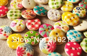 

Mixed Flower 2 Hole Wooden Sewing Buttons Scrapbooking 15mm