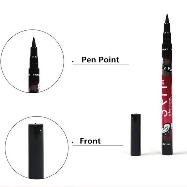 YANQINA Lasting 36H Liquid Eyeliner Pencil Waterproof Black Makeup Long-lasting Easywear Eye Liner Pen Cosmetic Lady Beauty Tool 2